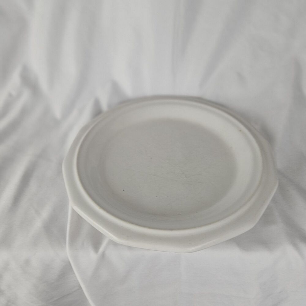 Pfaltzgraff Heritage White 8” Luncheon Plate Made In USA Small Chip